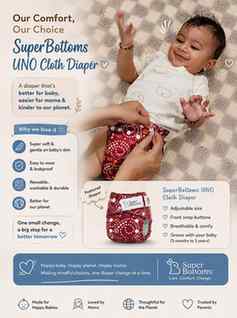 SuperBottoms UNO Cloth Diaper. 💙👶🏻🤍

A little change in 